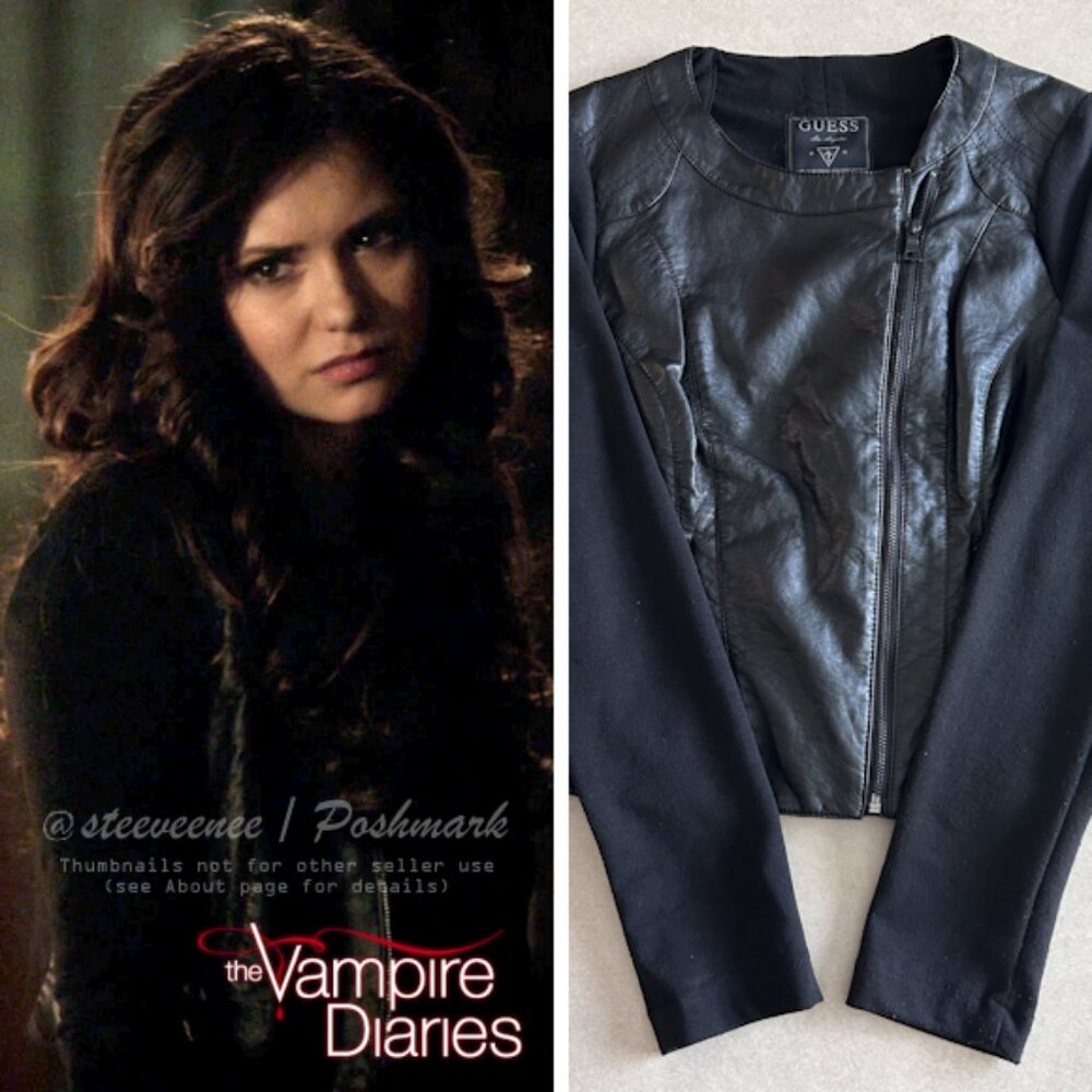 Guess Mixed Media Faux Leather Jacket ASO Katherine Pierce